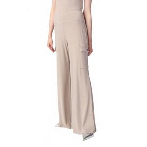 NEW JOSEPH RIBKOFF wide leg cargo pants in beige silver
